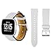 for Fitbit Versa Bands,CreateGreat Classic Vintage Genuine Leather Replacement Accessories Wristbands with Stainless Metal Clasp for Fitbit Versa Smartwatch(White)