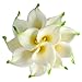 Artificial Flowers, Fake Flowers Artificial Calla Lily Bridal Wedding Bouquet for Home Garden Party Wedding Decoration 12Pcs (White&Yellow Pistil)