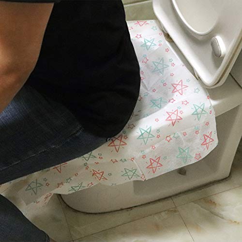[40 Packs] Disposable Toilet Seat Covers Extra Large Size Potty Seat Cover Perfect for Adults Toddlers and Kids Potty Training with Individually Wrapped Home Travel Use (Star) - Thumbnail 2