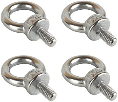 TXXMA 4pcs Eye Bolt Stainless Steel Lifting Ring Extended Male thread Size M6 Screw Bolt