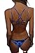 FLYMALL Tie-dye Strappy Bikini Top and Side-tie Bottom Bikini Set (M)