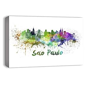 Canvas Wall Art Watercolor Abstract Ink Splash Painting Artwork for Home Prints Framed - 12x18 inches