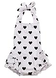 Baby Girls Kid Halter Lace Romper Backless Sunsuit Love Heart Jumpsuit Dress (12-18 months)