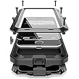 CarterLily Case Compatible with iPhone 11 Case, Full Body Shockproof Dustproof Waterproof Aluminum Alloy Metal Gorilla Glass Cover Case for Apple iPhone 11 6.1 inch (Black)