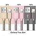 OTISA Charger Cable for Phone, Charger Cord 3 Pack Nylon Braided Charging Cord Compatible Phone xs/xsmax/xr/8/8plus/7/7plus/6/6plus pad pod & More(Gold/Pink/Grey)   