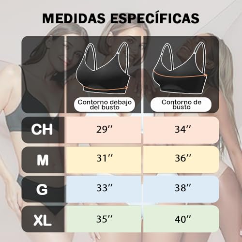 Brasieres Deportivos Mujer, 3 Piezas Sujetador Deportivo con Copas Acolchadas extraíbles, Sin Costuras Sin Varilla V-Sujetadores con Correas Ajustables, para Pilates,Yoga,Fitness
