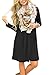 AUSELILY Women's Long Sleeve Pleated Loose Swing Casual Dress with Pockets Knee Length (XL, Black)