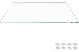 FAB GLASS AND MIRROR 16X24 Inch Rectangle Ultra Clear Glass Table Top, Flat Edge, Low Iron Extra Clear Tempered Glass 1/4 Inch Thick, Replacement for Dining, End, Outdoor Patio Tables & Table Protector.