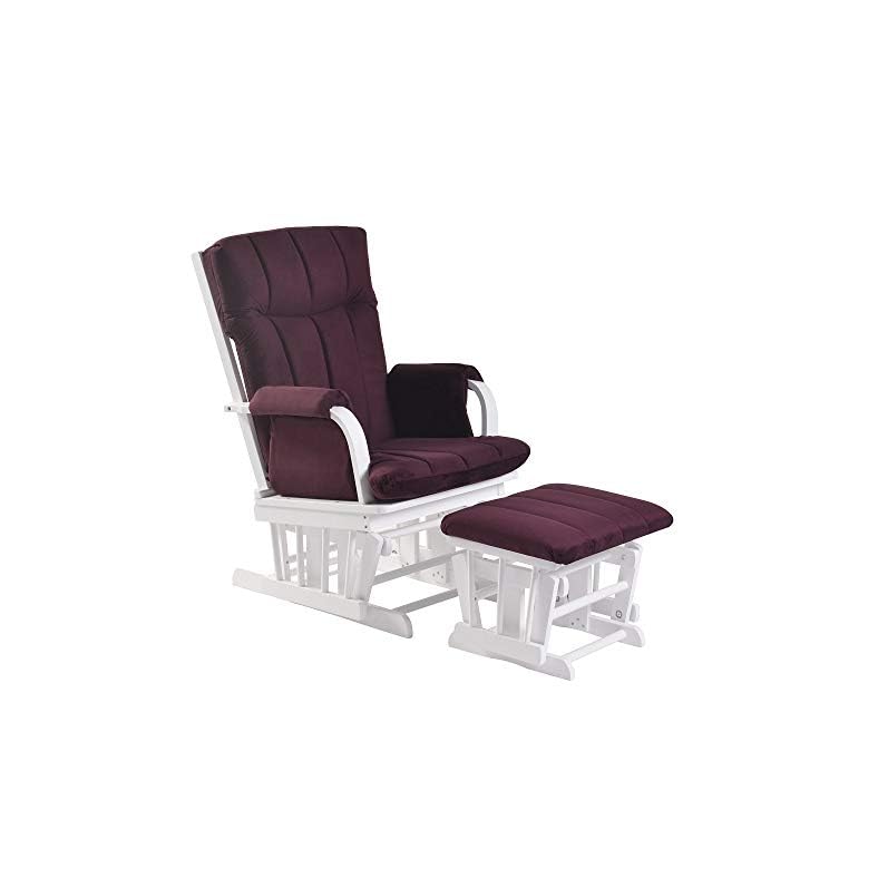 Artiva USA Home Deluxe Microfiber Wood Glider with Ottoman Set