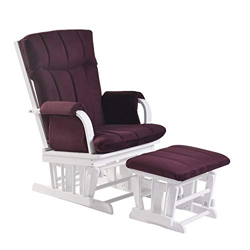 Artiva USA Home Deluxe Microfiber Wood Glider with Ottoman Set