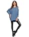 Verdusa Women's Cold Shoulder Long Sleeve T-Shirt Tops High Low Casual Loose Dress Blue M