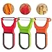 Attootric Peeler, Vegetable Peeler Set of 3 pcs with Sharp Stainless Steel Blade for Apple Potato Fruit, Swivel Y Serrated Julienne Peeler Non-Slip Handle Kitchen Gadgets Tools (Red Green Yellow)