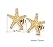 Vnox Jewelry Stainless Steel Trendy Starfish Shape Ear Stud Earring for Women,Gold Plated,15mm