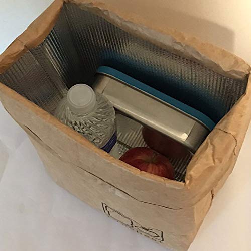 Reusable Brown Paper Lunch Bag. Large, Durable, Insulated, EcoFriendly