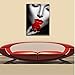 Large Black and White Women Red Lip And Rose Print Canvas Art Lady Lip Paintings For Bedroom Bathroom Framed and Stretched Ready to Hang 24