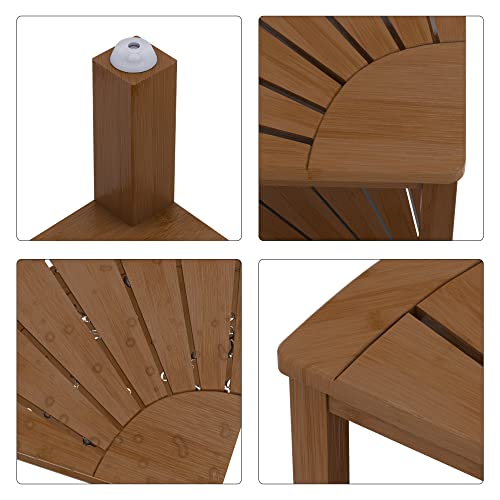 Zhuoyue Bamboo Corner Shower Stool Bench Waterproof with Storage Shelf