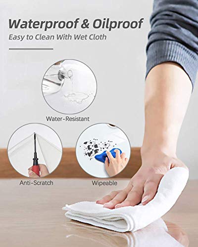 RostiKong 16 X 32 Inch Clear Desk Pad Blotter Plastic Table Cover Protector Transparent Desk Mat For Desk Table Top Non Slip Waterproof PVC Writing