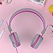 Kanen I39 Headphones On ear Foldable Noise Isolating Headsets with Mic and Remote for Kids Adults （Rosy）