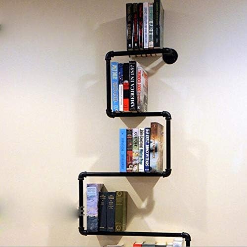 Jazi Shelf Shelvesshelving Iron Bookshelf Industrial Water Pipe Racks Wrought Iron for Study Living Room Racks
