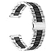 for Huawei Watch GT Band, Lamshaw Stainless Steel Metal Replacement Straps for Huawei Watch GT Smartwatch (Silver-Black)