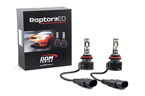 DDM Tuning Raptor LED Headlights/Foglight Bulbs, 35W, 5500 Lumens, 6000K, Pair, 1 Year Warranty (H8 / H9 / H11 White)