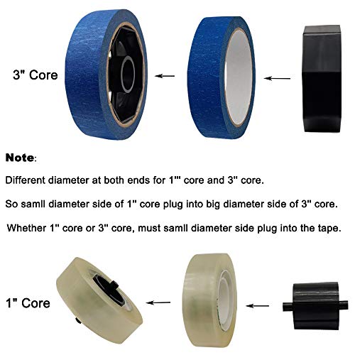 Tape Dispenser,Holder Fits 1" and 3" Core,Desk Heat Tape Dispenser 6.3 x 2.4 x 3.3 Inch,Weighted Non-Skid Base,Easy for One-Handed Dispensing,2-Pack Black - Thumbnail 3