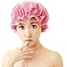 Waterproof Women Shower Caps Bath Cap VANORIG Cute Double Layer Satin Lined Shower Cap for Women ,Pack of 1 (Pink Dots)