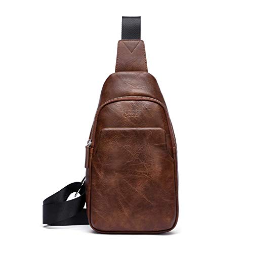 mens leather one strap backpack