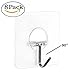 Homder 13.2lb/6kg(Max)Transparent Super Heavy Duty Solid Glue No Scratch kitchen and Bathroom Hook ,Waterproof and Oilproof,Super Load Reusable for Bathroom Kitchen Wall & Ceiling Hanger(8 pcs)