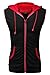 Coofandy Mens Casual Sleeveless Hoodie Zip Up Vest with Pockets, Black, Large