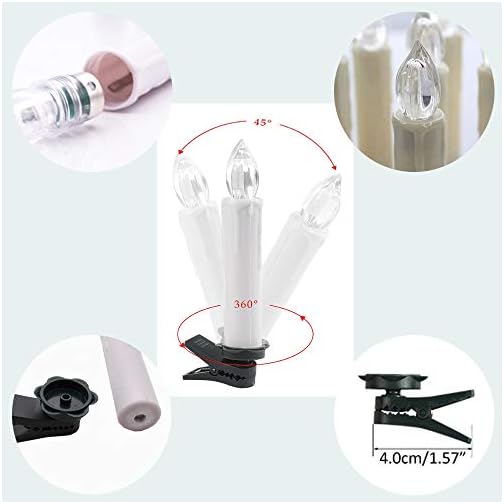 HANNAHONG 10 pcs LED Flameless Taper Candles with Remote,Small Mini Electric Dimmable Flickering Fake Wax,Battery… - Image 6