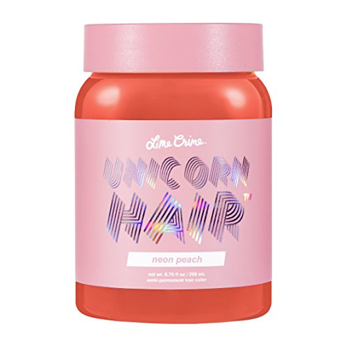 Lime Crime Unicorn Hair - Neon Peach (Full Coverage) Vibrant Peach Semi Permanent Hair Dye. Vegan Hair Color (6.76 fl oz / 200 mL).