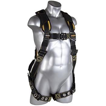 Guardian Fall Protection 21042 Cyclone Harness with QC Chest/TB Leg/No Waist Belt/Non Construction, Black/Yellow