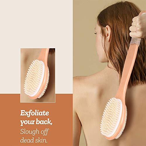 Faraone4w Spazzola per il corpo con setole naturali esfolianti per il massaggio
