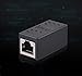 RJ45 Coupler, 6 Pack in Line Coupler Cat7 Cat6 Cat5e Ethernet Cable Extender Adapter Female to Female Ethernet Cable Coupler (Black-6 Pack)