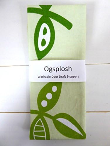 Door Draft Stopper, Unfilled, Green Beanstalk Print. 50