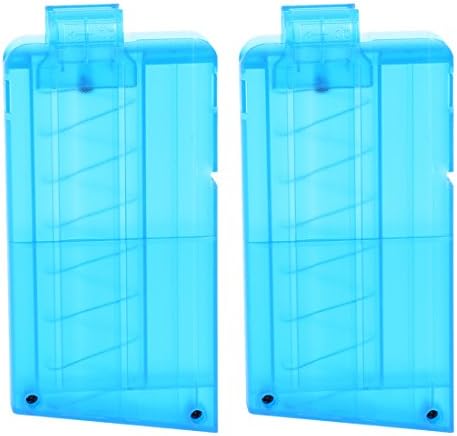 Worker 10-Darts Short Bullet Quick Reload Clip Banana Clip Magazine Clip for nerf n-strike elite blasters (Transparent Blue)