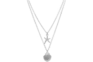 Yalice Layered Starfish Necklace Chain Boho Shell Necklaces Jewelry for Women and Girls