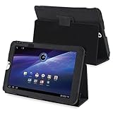 eForCity Stand PU Leather Cover Folio Case for 10.1-Inch Toshiba Thrive Tablet, Black (405613)