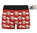 Custom Men's Funny Face Love Heart Red Boxer Shorts Briefs Underpants Printed with Photo L for Valentine's Day