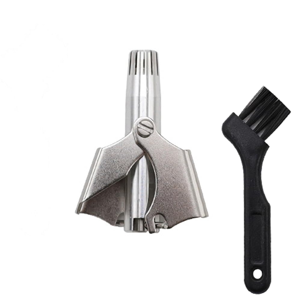 Photo 1 of WELANGBN Manual Nose Hair Trimmer for Man & Woman,Trimmer for Nose,Ear,Moustache and Whiskers Hair,Waterproof,Stainless Steel with Brush,Nasal Clippers?Comes with a Cleaning Brush, Silver