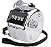 KTRIO Metal Hand Tally Counter 4-Digit Tally Counters Mechanical Palm Counter Clicker Counter Handheld Pitch Click Counter Number Count for Row, People, Golf, Lap & Knitting, 2 x 1.85 inches, Silver