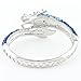 EVER FAITH Women's Austrian Crystal Cool Animal Fly Dragon Bangle Bracelet Royal Blue Silver-Tone