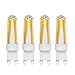 Bogao G9 LED Bulb Dimmable 4 Watt 360-400LM Warm White 2700K Bi-pin Base 4x Filament COB LED Chandelier Lamp AC110V (Pack of 4)