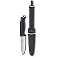 Victorinox Venture Fixed-Blade Full Tang Stainless Steel Outdoor Knife - Durable Black Handle, Swiss Army Knife That is Ideal for Camping and Survival