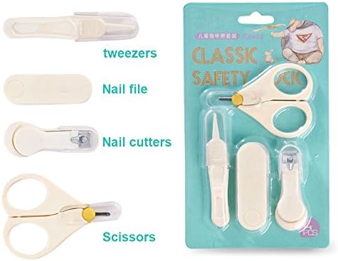 HADTECH Grooming Kit Nail Care,Nail File,Scissors &amp; Tweezers for Baby and Newborn Nursing (1 Set/Pack)