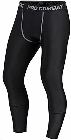 Acacia Sports Compression Tight Pants Base Layer Runing Leggings Men (L, Black 1)
