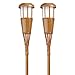 Newhouse Lighting Solar Flickering LED Island Torches, Bamboo Finish, 2-Pack