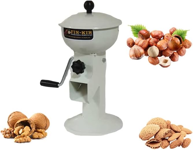 Nutcrackers - Hand Crank Nutcracker Tool for Nuts - Easy to Use Nutcracker Machine for Cracking Nuts - Portable and Adjustable Nut Cracker Tool - All Metal Nutcracker for Hazelnuts (White)