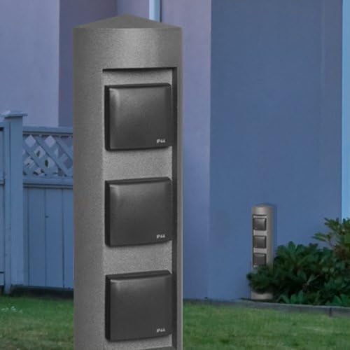 Mia Light Steckdosen Verteiler Aussen 520mm Anthrazit Alu Saule Garten Aussensteckdose Gartensteckdose Steckdosensaule Steckdosenverteiler Amazon De Beleuchtung